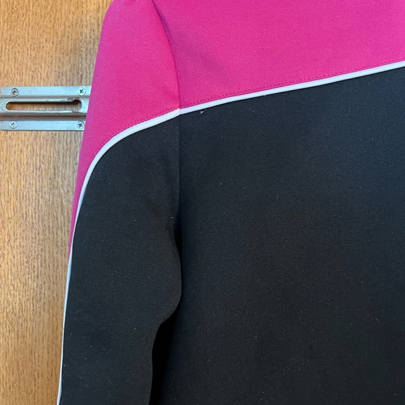 FILA athletic pink and black athletic full zip jacket size L with puff shoulder - Picture 11 of 13